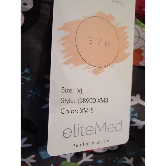 Elite Med Penguin Snowflake Holiday Christmas Scrub Top Size Extra Large XL - Picture 3 of 3